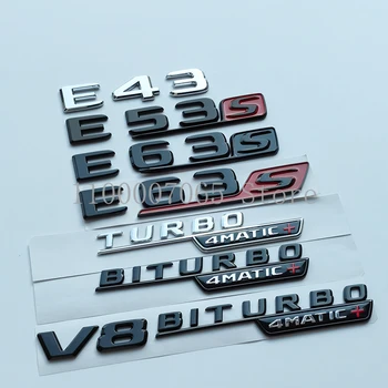 2017 Буквы E43 E53 E63 E63S V8 Biturbo Turbo 4matic ABS Эмблема для Mercedes Benz AMG Автомобильное Крыло Багажник Задний W212 W213 Наклейка