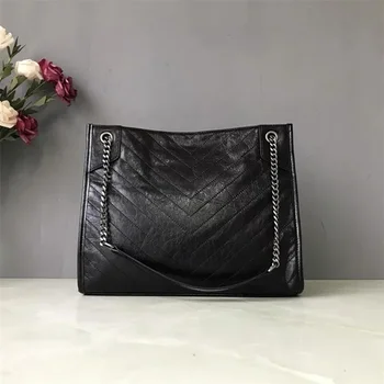 2023 новая роскошная сумка на цепочке из вощеной воловьей кожи, высококачественная женская сумка большой вместимости, в ленивом стиле, универсальная и модная