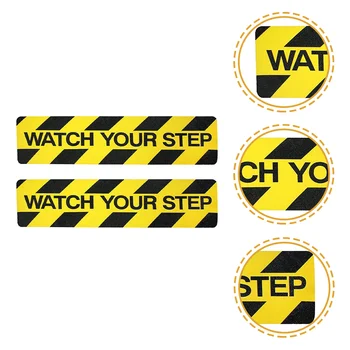 2шт Предупреждающая наклейка, Клейкие противоскользящие ленты, наклейки с предупреждениями о мокром полу и лестнице