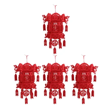 4 шт. новогодняя подвеска в китайском стиле с персонажем Фу, подвеска из нетканого материала для дома