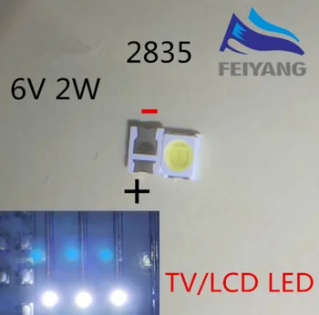 50шт Светодиодная Подсветка Высокой Мощности LED 1.5 Вт 6 В 1210 3528 2835 131ЛМ Холодная белая ЖК-Подсветка для ТВ-приложения