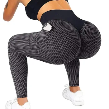 AQEK Женские брюки для йоги с карманами размера плюс, эластичные леггинсы для фитнеса с высокой талией, пуш-ап, спортивные штаны для тренировок в тренажерном зале для девочек, сотовые спортивные штаны