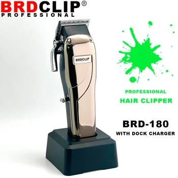 BRDCLIP BRD180 Профессиональная машинка для стрижки волос с масляной головкой 8 Вт Мощный электрический триммер для волос в парикмахерской с док-станцией для зарядки