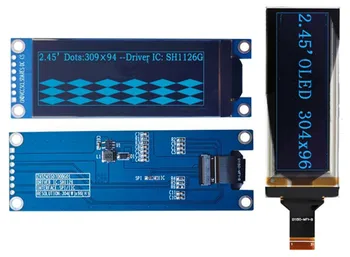 IPS 2,45-дюймовый 7PIN/31PIN Синий OLED-Экранный Модуль SH1126G Drive IC 304 *96 SPI/I2C/Параллельный Интерфейс Поддерживает 16 Уровней Серого