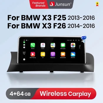 Junsun AI Voice Беспроводной CarPlay Автомобильный Радиоприемник Мультимедиа Для BMW X3 F25 X4 F26 2014-2016 DSP 4G Android Auto GPS 2 din автомагнитола