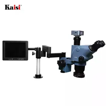Kaisi 6.5X-65X Регулируемый Поворотный Рычаг С Поддержкой 360 °, Тринокулярный Микроскоп С Камерой 4K HD И Монитором Для Ремонта Мобильных Телефонов