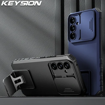 KEYSION Противоударный Чехол для Samsung A54 5G A34 A14 4G A04S Защита объектива камеры с выдвижной Подставкой Чехол для Телефона Galaxy M13 5G