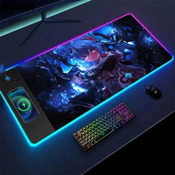Mairuige Ganyu RGB Беспроводной зарядный коврик для мыши, коврик для быстрой клавиатуры, Игровая настройка, ковер, Ноутбук, офисный стол, аксессуары