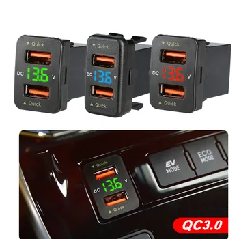 QC3.0 Двухпортовый Toma Быстрый Телефон 12 В Зарядное Устройство Со Светодиодным Вольтметром Автомобильный USB Встроенный Адаптер Usb Кнопка Для Honda Crv CB500X