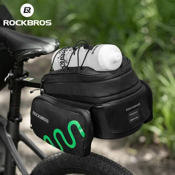 ROCKBROS Велосипедная седельная сумка MTB для шоссейного велоспорта, водонепроницаемая Светоотражающая сумка для багажа на заднем сиденье, 8Л, Аксессуары для велосипедов большой емкости