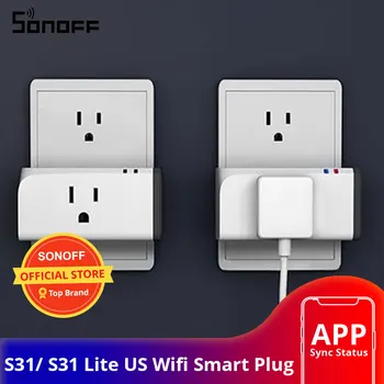 SONOFF S31 / S31 Lite US 15A Plug Wifi Smart Socket Switch Дистанционное Управление через eWeLink Smart Home Поддержка Google Home Alexa