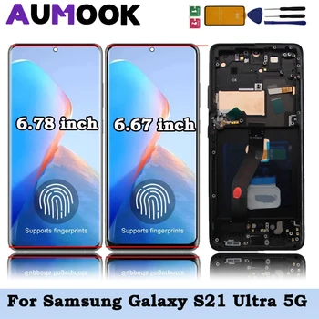 Super AMOLED Для Samsung Galaxy S21 Ultra 5G G998F G998B ЖК-дисплей С Сенсорным Экраном Для Samsung S21 Ultra 5G Дисплей С рамкой