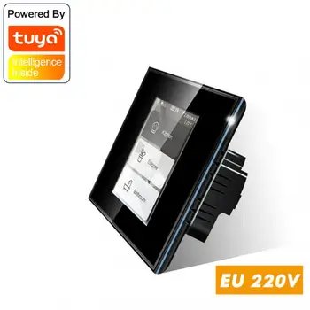 Tuya Hogar Inteligente Wifi ЖК-Умный Выключатель Света Для Штор 1/2 / 3gang Us Eu Plug Работает С Alexa Google Home Assistant