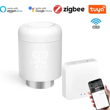 Tuya ZigBee 3.0 Привод радиатора Термостат Smart TRV Термостатический клапан Регулятор температуры Поддержка Alexa Google Home TRV16