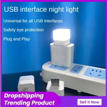 Usb Night Light Маленький Белый Свет / теплый Свет Лампа Для чтения Мобильная Зарядка Usb Интерфейс Мини-Настольная Лампа Led 2.5x3.6cm