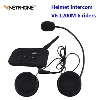 Vnetphone V6 BT Переговорное Устройство 1200 м Мотоциклетный Bluetooth Шлем Гарнитура Домофон Intercomunicador Moto Interfones Для 6 Гонщиков