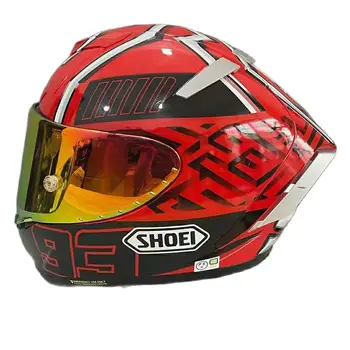 X14 93 Красный шлем Ant Для женщин и мужчин мотоциклетный шлем с полным лицом для мотокросса мотоциклетный шлем, одобренный ЕЭК