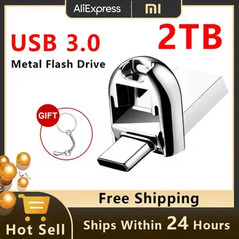 Xiaomi 2-В-1 USB Флэш-Накопитель 2 ТБ Интерфейс USB 3.0 Флеш-Накопитель Реальной Емкости 1 ТБ 128 ГБ Высокоскоростной Флэш-Диск Для Ноутбука / ПК /Автомобиля