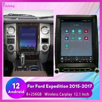 Автомобильный Радиоприемник 256 ГБ Для Ford Expedition 2015-2017 Android 12 GPS Навигация Мультимедийный Плеер Tesla Style Auto Stereo Carplay Unit