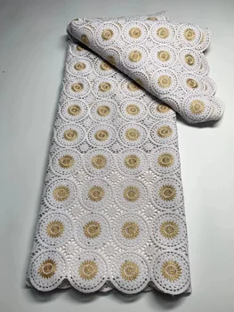Африканская Гипюровая Кружевная Шнуровая ткань, Нигерия, Водорастворимое Свадебное Женское платье для новобрачных, Белый 2023, Высококачественный Французский Швейный материал