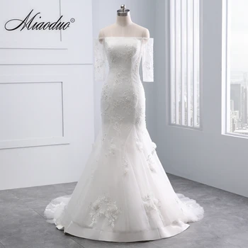 Белые свадебные платья Русалки Miaoduo 2022, Бусы с вырезом лодочкой, 3D Цветы, свадебные платья vestido de casamento