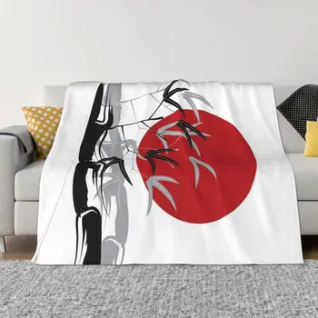 Восточный дзен, бамбук и красный закат? Плед из фатина на Хэллоуин, очень большое пледовое одеяло, плед для дивана, тонкие одеяла