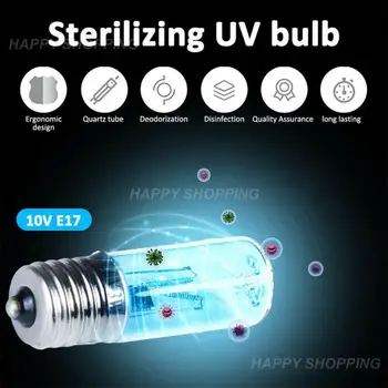 Горячая Продажа E17 UVC Трубка С Ультрафиолетовым Излучением 3 Вт Дезинфекционная Лампа Для Стерилизации Озоном Клещей Освещает Бактерицидную Лампу