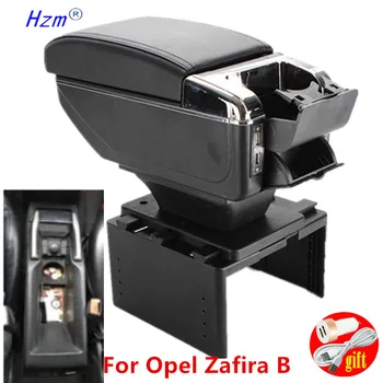 Детали интерьера подлокотника Opel Zafira B, специальные детали для модернизации, центральный ящик для хранения подлокотника автомобиля со светодиодной подсветкой USB