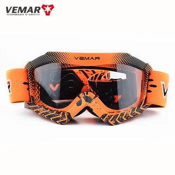 Детские мотоциклетные очки Vemar в ретро-стиле, детские дышащие регулируемые мотоциклетные очки для мотокросса MX MTB, защитные очки от ультрафиолета