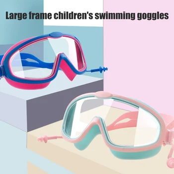 Детские регулируемые очки для плавания, водонепроницаемые очки для плавания, противотуманные очки для плавания для мальчиков и девочек, дайвинг, серфинг с затычками для ушей