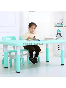 Детские столы и стулья детские игрушки набор обучающих столов пластиковый маленький стульчик бытовой стол для детского сада можно поднимать и