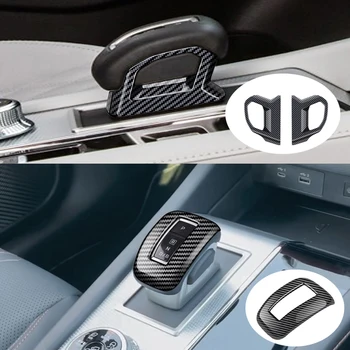 Для Mitsubishi Outlander 2022 2023 2024 ABS черный интерьер автомобиля Головка переключения передач Крышка ручки переключения передач Кнопка Гандбола рамка коробка Отделка Наклейка