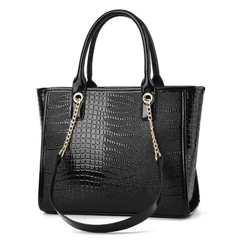 Женская сумка, новинка 2023 года, женская сумка из блестящей кожи, цепочка, сумка через плечо на одно плечо, женская ручная большая сумка