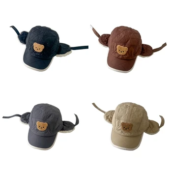 Зимняя детская шапка Little Bear в клетку Lei Feng Hat для мальчиков и девочек W3JF