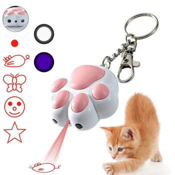Игрушки Для домашних кошек USB Перезаряжаемая Многофункциональная Лазерная Игрушка для домашних животных Для кошек Интерактивная Забавная Лазерная игрушка для Дрессировки Котенка Аксессуары для кошек