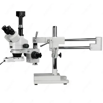 Инспекционный стереомикроскоп-AmScope Поставляет стереомикроскоп с 3,5-90-кратным инспекционным увеличением и 1,3-мегапиксельную USB-камеру