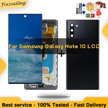 Качество TFT Для Samsung Galaxy Note 10 N970F N970 N970 ЖК-дисплей с сенсорным экраном Замена Samsung Note 10 + Черная обложка