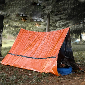 Кемпинг на открытом воздухе 2,4 * 1,5 М, Переносная палатка для чрезвычайных ситуаций, Кемпинг, Простой практичный Теплый треугольный дневной поход, Снаряжение для активного отдыха