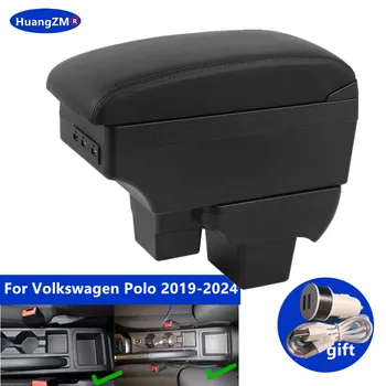 Коробка для Подлокотника Volkswagen Polo Для Автомобильного Подлокотника VW Polo 2019 2020 2021 2022 2023 2024 коробка для хранения Модифицированных деталей Автомобильные Аксессуары