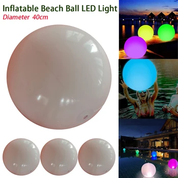 Красочный пляжный надувной мяч со светодиодной подсветкой Забавная игра в бассейне Пляжная спортивная игрушка Водные надувные шары для игры в дриблинг Дайвинг