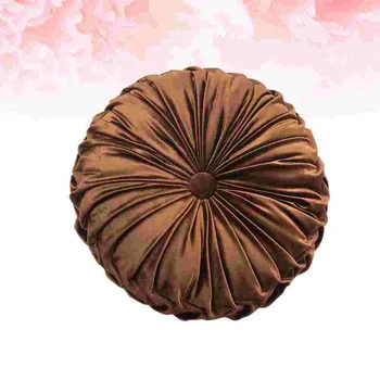 Креативная круглая подушка для дивана в гостиной, подушка в виде тыквы, подушка для спины (светло-коричневая)