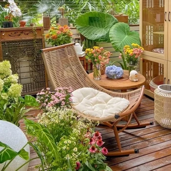 Кресло-качалка, кресло для отдыха взрослых, балкон, ленивый диван для отдыха, интернет-красное кресло-качалка, садовый стул на открытом воздухе, ротанговый чай