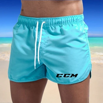 Летние мужские эластичные плавательные штаны, быстросохнущие пляжные шорты, Боксерские шорты на шнурке, футбольные теннисные тренировочные шорты