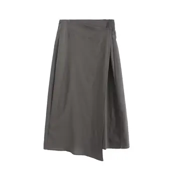 летняя новинка 2023 года, тонкая асимметричная универсальная повседневная льняная юбка с высокой талией, темпераментная свободная длинная юбка