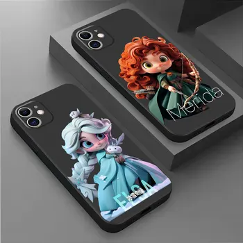 Матовый Роскошный Силиконовый Чехол для Телефона Apple iPhone XS X 14 Pro Max SE 12 Mini 8 Plus 7 6s 13 Pro 11 XR Disney Princess Art Cover