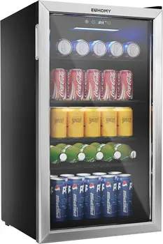 Мини-холодильник для напитков EUHOMY и кулеры-холодильники с Регулируемыми полками для газировки, пива или вина