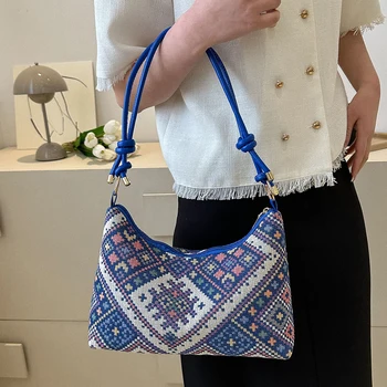 Модная сумка для покупок, мягкая сумка для подмышек в богемном стиле, высококачественная большая сумка в этническом стиле для женщин, путешествующих в отпуск