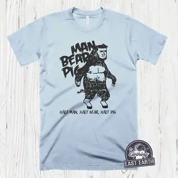 Мужская футболка с медведем и свиньей, забавная винтажная рубашка с животными, Мужские футболки с рисунком, женские футболки (1)