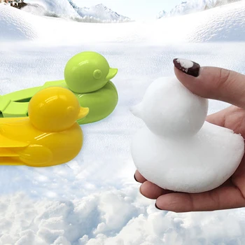 Мультяшная утка, зажим для снежков, Пластиковая форма для снежков, лопата с ручкой, Портативная, Прочная, многоцелевая для детских игрушек для спорта на открытом воздухе