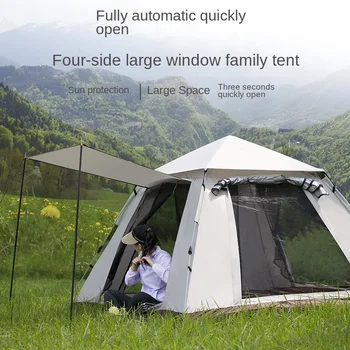 Наружная палатка для кемпинга на 4-6 человек Автоматические Быстрооткрывающиеся Водонепроницаемые палатки Rainfly Семейная Палатка мгновенной установки на открытом воздухе Туристическая палатка